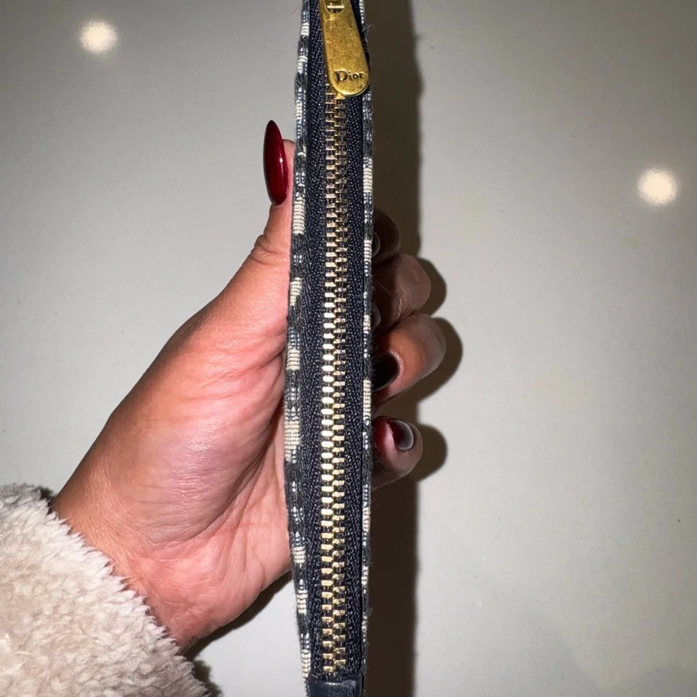 Dior Black and Cream Canvas Pouch